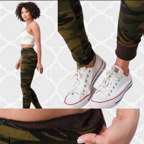 🍁LAST 1️⃣ NEW ARMY PRINT WARM FLEECE FITTED SWEATPANTS🍁 - Picture 4 of 7